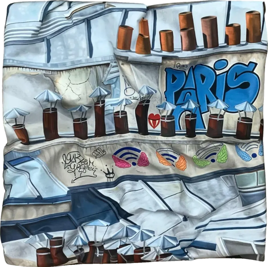 Toits de Paris, graffiti, 2025