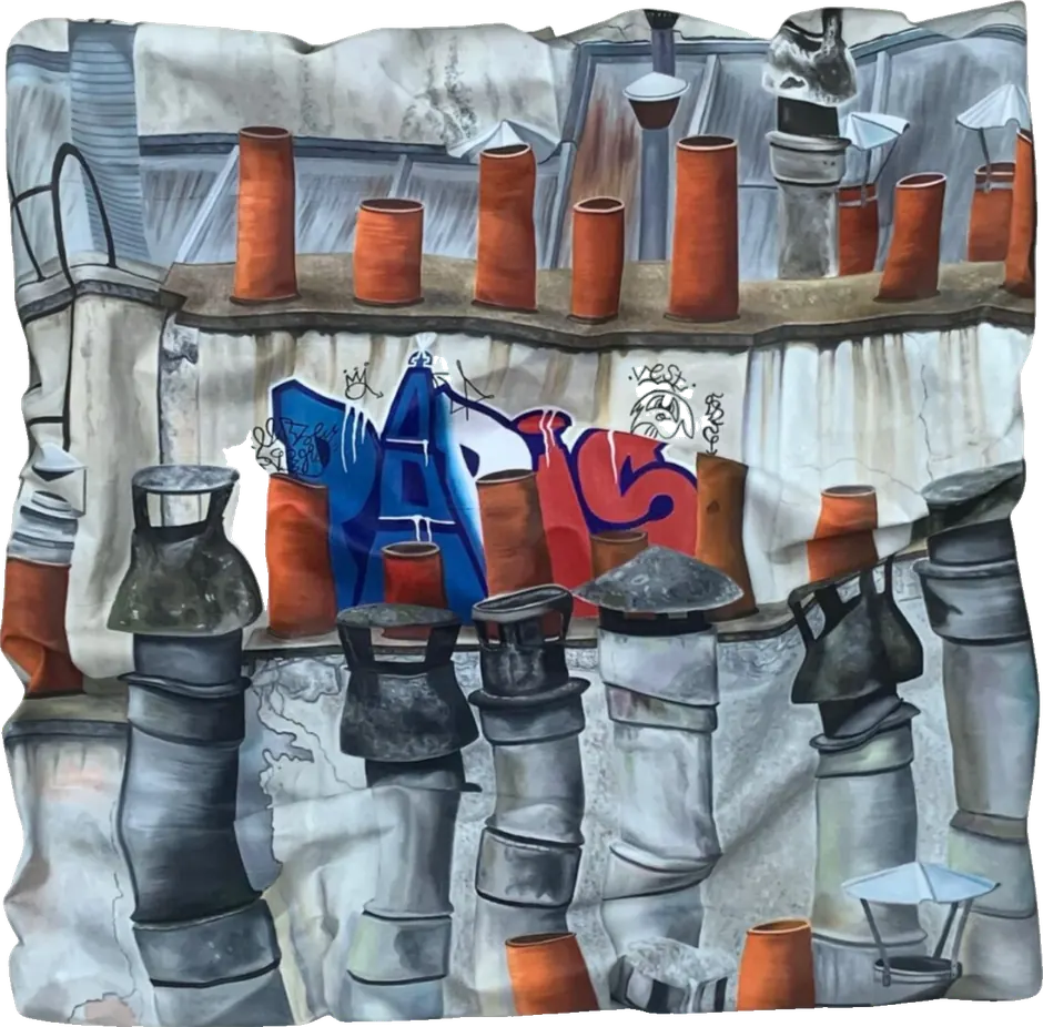 Toits de Paris, graffiti, 2025