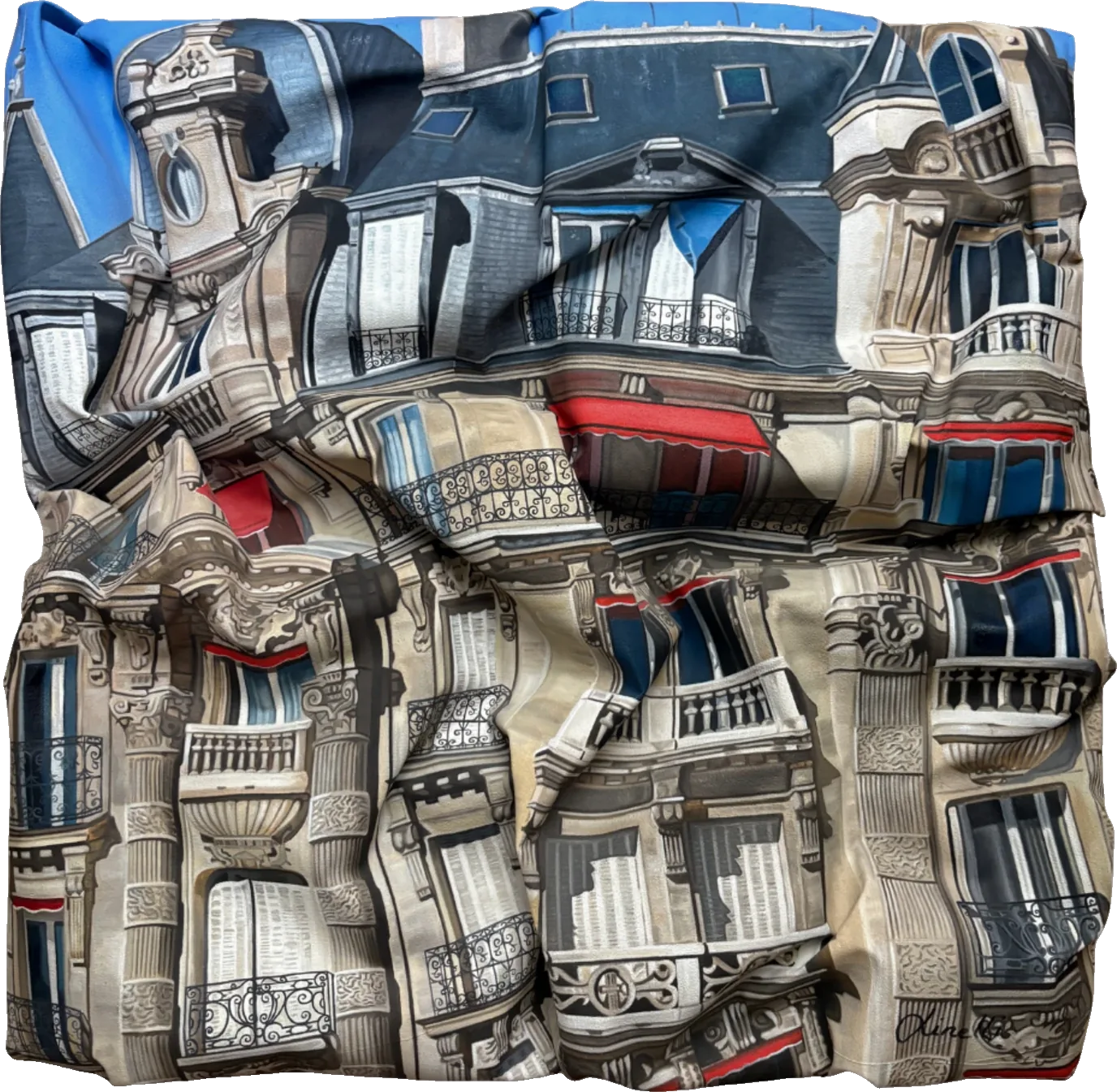 Paris Rooftops – Haussmann, oil on crumpled canvas by Dinelli